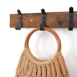 ACAZA Lange Muur Kapstok, Retro, Vintage Bruin Met Zwarte Haken, 88 Cm 9 ACAZA Lange Muur Kapstok, Retro, Vintage Bruin Met Zwarte Haken, 88 Cm -Beste Opslag Winkel 1000046987 0103