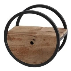 Industrieel Rond Wandrek Hout En Metaal Liv 40 Cm 25x40x40 Cm Hardhout -Beste Opslag Winkel 1000047978 0103