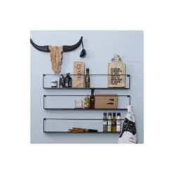 WOOOD Meert Wandplank 100 Cm - Metaal - Zwart - Set Van 2 -Beste Opslag Winkel 1000049286 0102