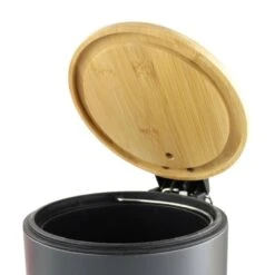 Orange85 Pedaalemmer Prullenbak Grijs 3 Liter Bamboe En Metaal -Beste Opslag Winkel 1000049501 0111