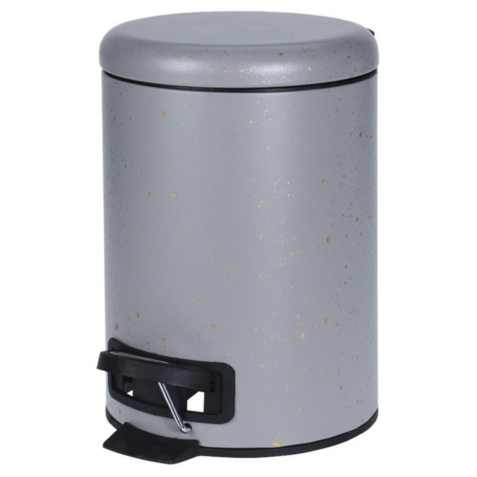 Merkloos Pedaalemmer - Grijs - Gouden Spikkels - 3 L 3 Merkloos Pedaalemmer - Grijs - Gouden Spikkels - 3 L