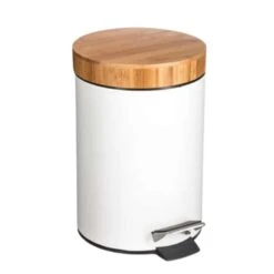 Orange85 Pedaalemmer Prullenbak Wit 3 Liter Bamboe