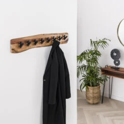 Giga Meubel Wandkapstok 8-Haaks - Acaciahout - 90cm - Kapstok Edge -Beste Opslag Winkel 1000051973 0102