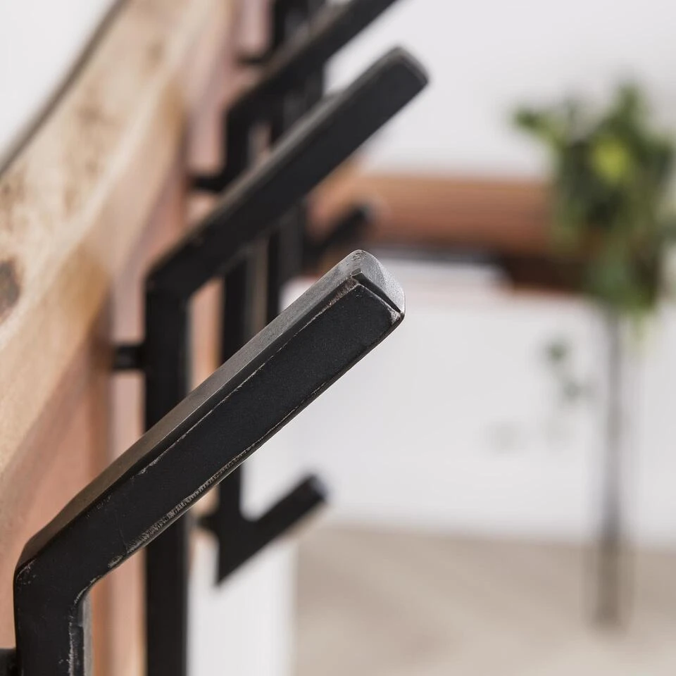 Industriële Kapstok Levi Massief Hout 6 Haken Horizontaal - 12x100x30 Cm - Hout 6 Industriële Kapstok Levi Massief Hout 6 Haken Horizontaal - 12x100x30 Cm - Hout - Afbeelding 4