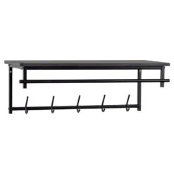 WOOOD Taeke Kapstok - Metaal - Zwart - 26x75x33