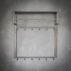 Giga Meubel Wandkapstok 12-Haaks - Staal - Met Hoedenplank En Roede -Beste Opslag Winkel 1000052655 0102