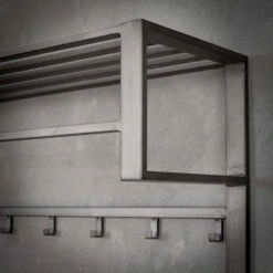 Giga Meubel Wandkapstok 12-Haaks - Staal - Met Hoedenplank En Roede -Beste Opslag Winkel 1000052655 0103