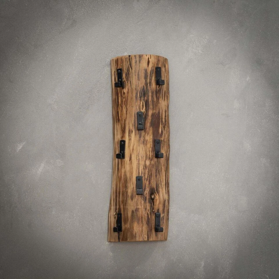 Giga Meubel Wandkapstok 8-Haaks Massief Acaciahout - Kapstok Boomstam 4 Giga Meubel Wandkapstok 8-Haaks Massief Acaciahout - Kapstok Boomstam - Afbeelding 2