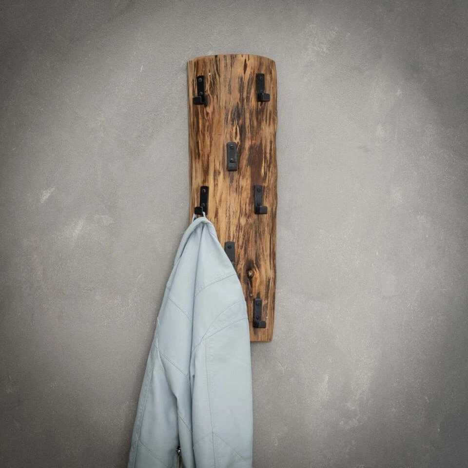 Giga Meubel Wandkapstok 8-Haaks Massief Acaciahout - Kapstok Boomstam 5 Giga Meubel Wandkapstok 8-Haaks Massief Acaciahout - Kapstok Boomstam - Afbeelding 3