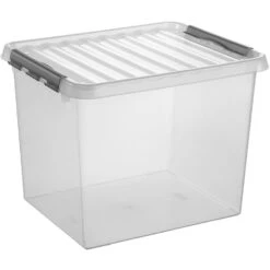 Q-line Opbergbox 52L - Set Van 2 - Transparant/grijs -Beste Opslag Winkel 1000052835 0103