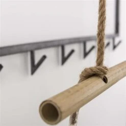 Industriële Kapstok Bobby Hoedenplank 6 Haaks - 32x120x39 Cm - Metaal - Grijs -Beste Opslag Winkel 1000054392 0102