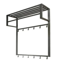 Industriële Kapstok Milano Metaal 2x6 Haken - 30x80x89 Cm - Metaal - Grijs -Beste Opslag Winkel 1000056864 0103