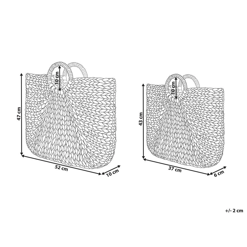 Beliani Mand POMPANO - Beige Waterhyacinth 5 Beliani Mand POMPANO - Beige Waterhyacinth - Afbeelding 3