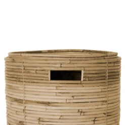 Giga Meubel Wasmand Rotan Ø40cm - Incl. Deksel - Wasmand Stripe -Beste Opslag Winkel 1000057303 0101