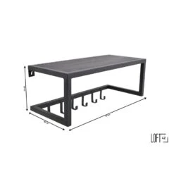 LOFT42 Woody Kapstok Zwart - Hoedenplank - Zwart Mangohout - Metaal -Beste Opslag Winkel 1000058264 0103