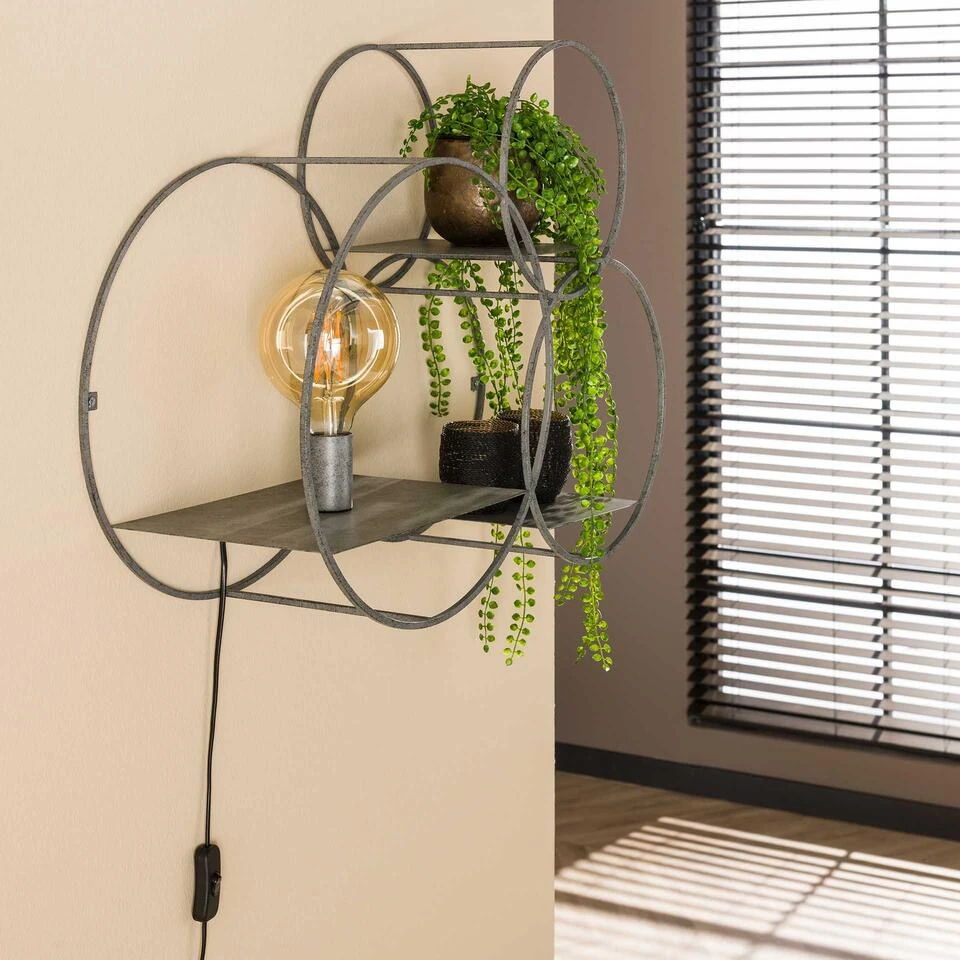 Hoyz - Wandschap 1L Circular XL / Oud Zilver 6 Hoyz - Wandschap 1L Circular XL / Oud Zilver - Afbeelding 4