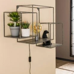 Hoyz - Wandschap 1L Cubic XL / Oud Zilver -Beste Opslag Winkel 1000058482 0102