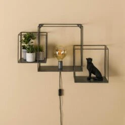 Hoyz - Wandschap 1L Cubic XL / Oud Zilver -Beste Opslag Winkel 1000058482 0103