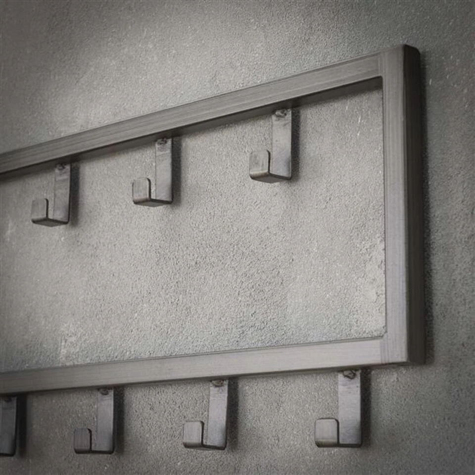 Industriële Kapstok Milano Metaal 15 Haken - 2x80x20 Cm - Metaal - Grijs 6 Industriële Kapstok Milano Metaal 15 Haken - 2x80x20 Cm - Metaal - Grijs - Afbeelding 4