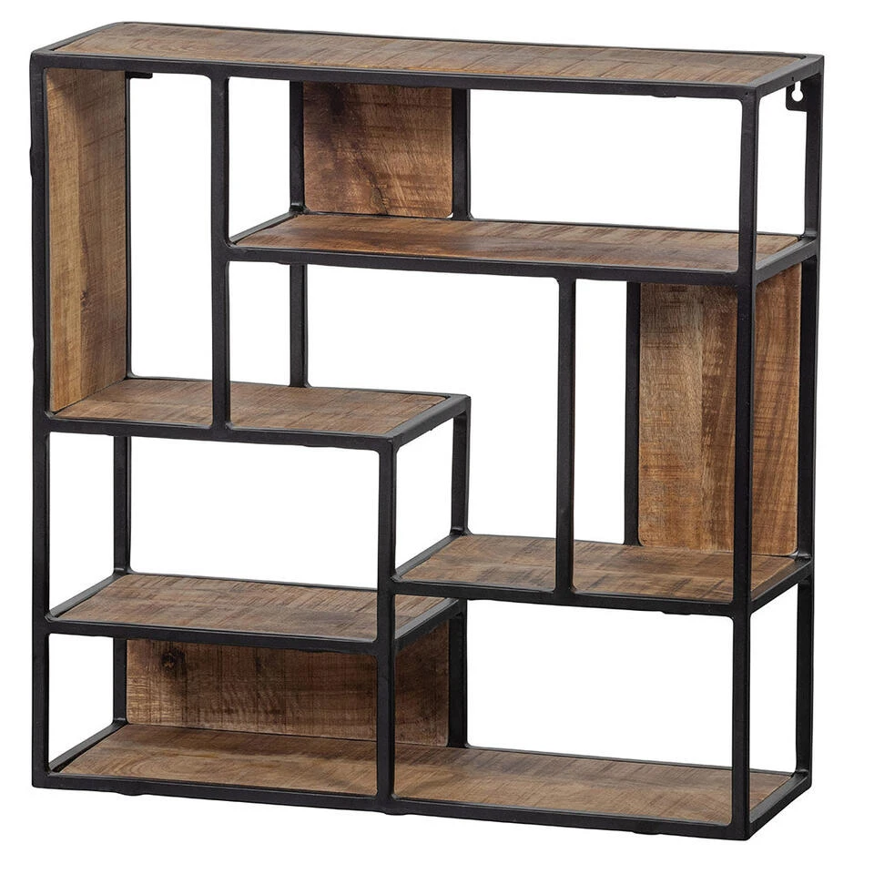 Wandrek Vierkant 60x60cm - Mangohout - Bruin - Vierkant 5 Wandrek Vierkant 60x60cm - Mangohout - Bruin - Vierkant - Afbeelding 3