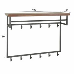 Giga Meubel Kapstok Daytona 12 Haken Hoedenplank Natural -Beste Opslag Winkel 1000061127 0102