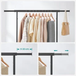 O’DADDY® Kledingrek 4 Wielen – Stabiel Tot 90kg - Garderoberek - Zwart -Beste Opslag Winkel 1000064371 0103