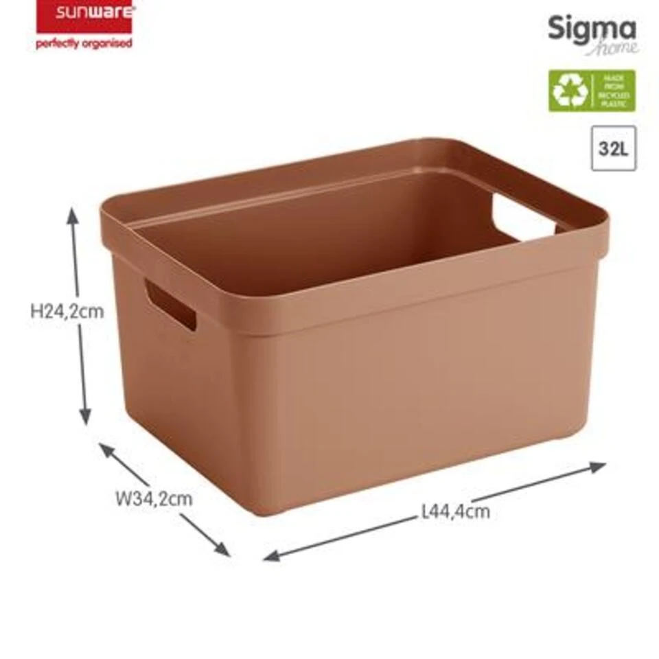 Sigma Home Opbergbox 32L Terra 4 Sigma Home Opbergbox 32L Terra - Afbeelding 2
