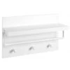 Furnihaus Wandkapstok Wit Met Hoedenplank, 3 Hangers En Garderobestang, Afm. 60