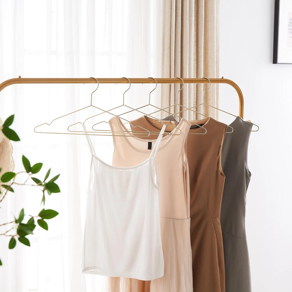 ACAZA 20 Ultradunne Gouden Metalen Kleerhangers 4 ACAZA 20 Ultradunne Gouden Metalen Kleerhangers - Afbeelding 2