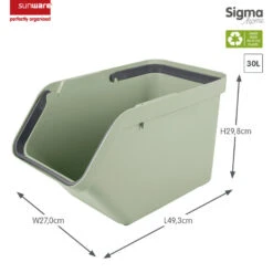 Sigma Home Sorteer Unit 30L + Deksel - Groen -Beste Opslag Winkel 1000066897 0101