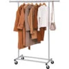 Mobiel Kledingrek - Verstelbaar - 1 Rail - Metaal - 160x92>132 Cm - Zilvergrijs -Beste Opslag Winkel 1000066950