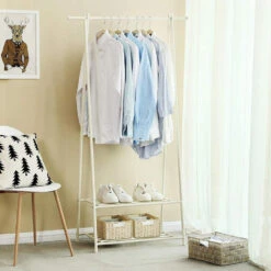 ACAZA Kledingrek - Metaal - Wit 7 ACAZA Kledingrek - Metaal - Wit -Beste Opslag Winkel 1000066952 0102