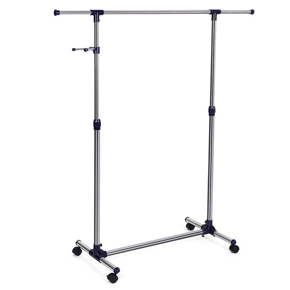ACAZA Mobiel Kledingrek - Verstelbaar - 1 Rail En 2 Haken - 87x165x44 Cm 3 ACAZA Mobiel Kledingrek - Verstelbaar - 1 Rail En 2 Haken - 87x165x44 Cm