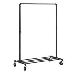ACAZA Mobiel Kledingrek - 1 Rail - Zwart 7 ACAZA Mobiel Kledingrek - 1 Rail - Zwart -Beste Opslag Winkel 1000066959 0101