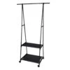 Storage Solutions Kledingrek Met Planken - Metaal - Wielen - Zwart 85x45x157cm -Beste Opslag Winkel 1000068068