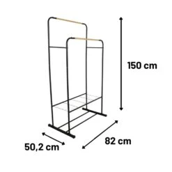 Orange85 Kledingrek Dubbel Zwart Metaal Garderoberek -Beste Opslag Winkel 1000068875 0110