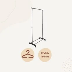 Orange85 Kledingrek Op Wieltjes Zwart Metaal Garderoberek -Beste Opslag Winkel 1000068876 0112