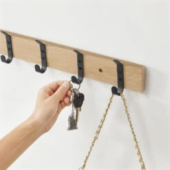 ACAZA Langwerpige Kapstok Met 5 Dubbele Haken, Lichte Eik Kleur 8 ACAZA Langwerpige Kapstok Met 5 Dubbele Haken, Lichte Eik Kleur -Beste Opslag Winkel 1000068883 0102