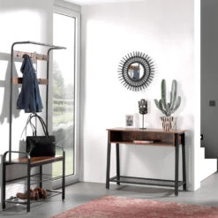 ACAZA Garderoberek - Vintage - 9 Haken - 72x183x34 Cm - Vintage Bruin -Beste Opslag Winkel 1000068885 0102