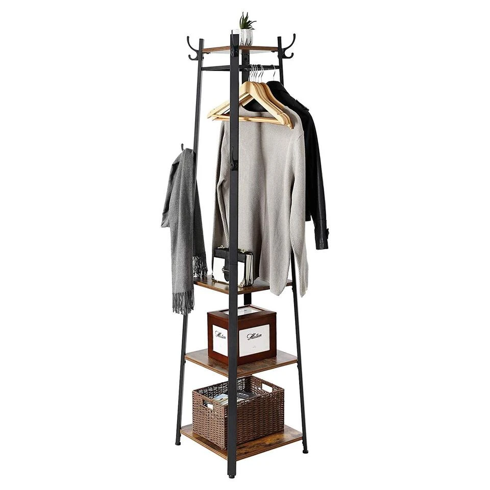 ACAZA Staande Kapstok - Industriële Look - 8 Haken 3 ACAZA Staande Kapstok - Industriële Look - 8 Haken