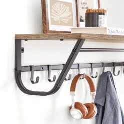 ACAZA Lange Kapstok Voor De Muur Of Wand - 90 Cm Lang - Essenhout Bruin 8 ACAZA Lange Kapstok Voor De Muur Of Wand - 90 Cm Lang - Essenhout Bruin -Beste Opslag Winkel 1000068891 0102