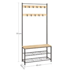ACAZA Groot Garderoberek XL, 175 Cm Hoog, Lichte Eik Kleur 9 ACAZA Groot Garderoberek XL, 175 Cm Hoog, Lichte Eik Kleur -Beste Opslag Winkel 1000068900 0103