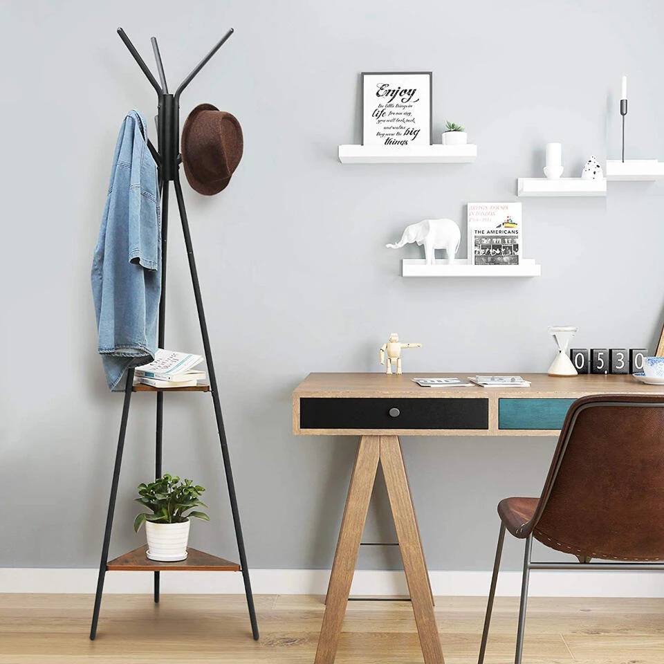 ACAZA Staande Kapstok - Vintage - 6 Haken - 49x179x49 Cm - Vintage Bruin 5 ACAZA Staande Kapstok - Vintage - 6 Haken - 49x179x49 Cm - Vintage Bruin - Afbeelding 3