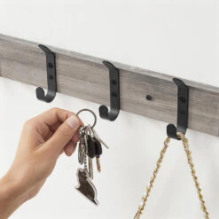 ACAZA Horizontale Kapstok Met 8 Zwarte Haken - 88 Cm Lang - Grijs 8 ACAZA Horizontale Kapstok Met 8 Zwarte Haken - 88 Cm Lang - Grijs -Beste Opslag Winkel 1000068930 0102