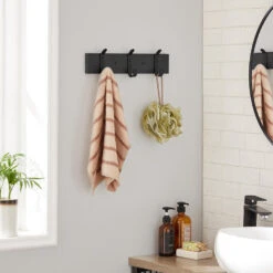 ACAZA Wandkapstok Met 3 Haken - Industriële Stijl - Zwart -Beste Opslag Winkel 1000068934 0101