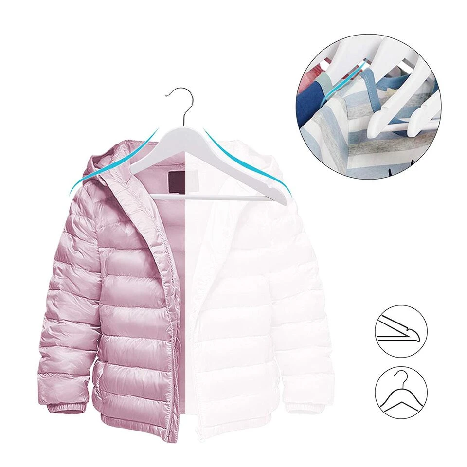 ACAZA Kinder Kledinghangers In Hout - Set Van 20 - 360° Draaibare Haak - Wit 5 ACAZA Kinder Kledinghangers In Hout - Set Van 20 - 360° Draaibare Haak - Wit - Afbeelding 3