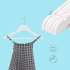 ACAZA Kinder Kledinghangers In Hout - Set Van 20 - 360° Draaibare Haak - Wit 9 ACAZA Kinder Kledinghangers In Hout - Set Van 20 - 360° Draaibare Haak - Wit -Beste Opslag Winkel 1000068936 0103