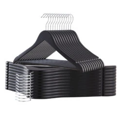 ACAZA Kledinghangers - Massief Hout - 30 Stuks - Zwart