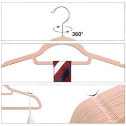 ACAZA Antislip Kledinghangers - Plooibaar - Roterende Haak - 30 Stuks - Roze -Beste Opslag Winkel 1000068942 0102