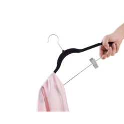 ACAZA Set Van 20 Fluwelen Kledinghangers - Metalen Haak - Zwart -Beste Opslag Winkel 1000068943 0102